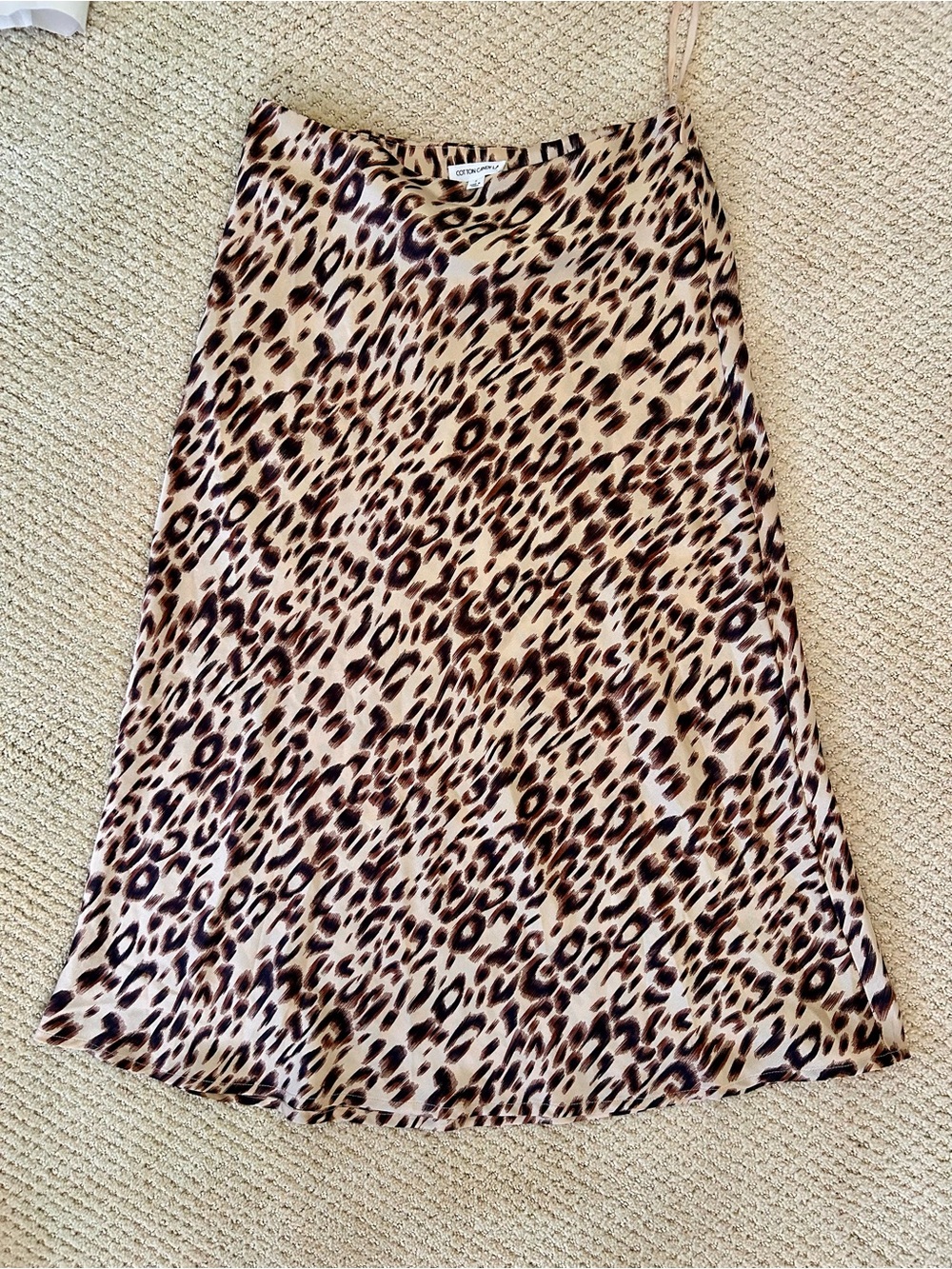 Cotton Candy Leopard A-Line Skirt - Beige, Brown